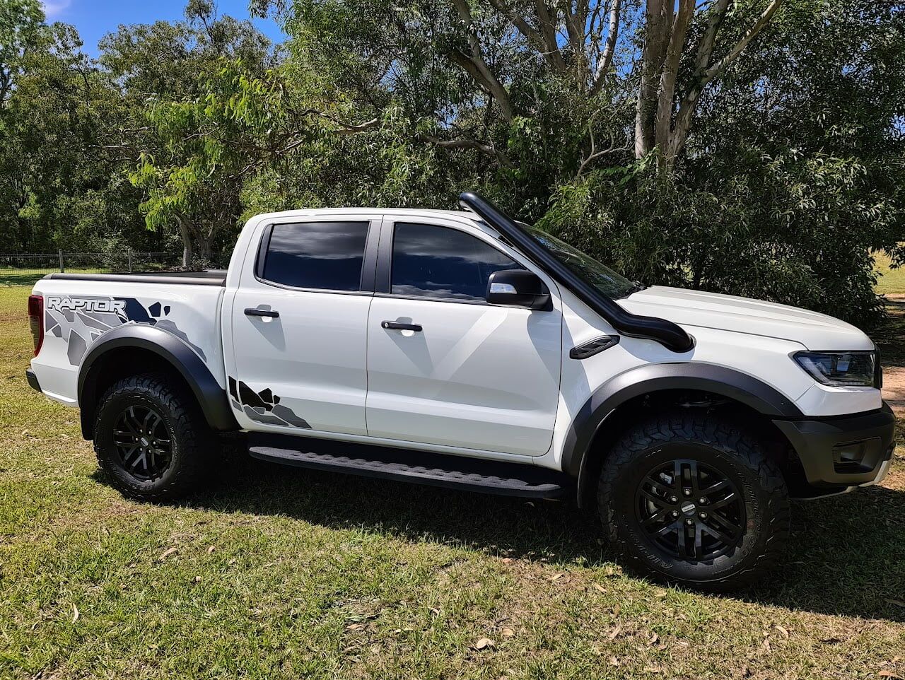 TAZZMAN Stainless Steel Snorkel Powder Coated Black STAINLESS to suit FORD RANGER RAPTOR 2lt BI TURBO 2018 - 2022